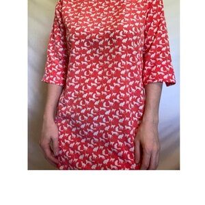 GAP Coral Pink Cat-Print Shift Dress